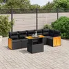 Image de vidaXL Salon de Jardin avec Coussins 7 pcs, Canapés de Terrasse, Ensemble de Meubles de Patio, Mobilier d'Extérieur, Noir 3273967