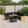 Image de vidaXL Salon de Jardin avec Coussins 7 pcs, Canapés de Terrasse, Ensemble de Meubles de Patio, Mobilier d'Extérieur, Noir 3273974