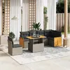 Image de vidaXL Salon de Jardin avec Coussins 7 pcs, Canapés de Terrasse, Ensemble de Meubles de Patio, Mobilier d'Extérieur, Gris 3273986