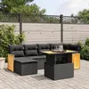 Image de vidaXL Salon de Jardin avec Coussins 7 pcs, Canapés de Terrasse, Ensemble de Meubles de Patio, Mobilier d'Extérieur, Noir 3274058