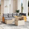 Image de vidaXL Salon de Jardin avec Coussins 7 pcs, Canapés de Terrasse, Ensemble de Meubles de Patio, Mobilier d'Extérieur, Beige 3274062