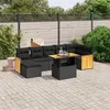 Image de vidaXL Salon de Jardin avec Coussins 8 pcs, Canapés de Terrasse, Ensemble de Meubles de Patio, Mobilier d'Extérieur, Noir 3274065