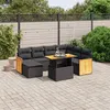 Image de vidaXL Salon de Jardin avec Coussins 8 pcs, Canapés de Terrasse, Ensemble de Meubles de Patio, Mobilier d'Extérieur, Noir 3274072