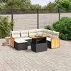 Image de vidaXL Salon de Jardin avec Coussins 8 pcs, Canapés de Terrasse, Ensemble de Meubles de Patio, Mobilier d'Extérieur, Noir 3274073