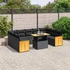 Image de vidaXL Salon de Jardin avec Coussins 10 pcs, Canapés de Terrasse, Ensemble de Meubles de Patio, Mobilier d'Extérieur, Noir 3274100