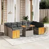 Image de Salon de jardin modulable Vidaxl resine tressee gris 10 pieces 62 x 55 x 69