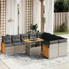 Image de vidaXL Salon de Jardin avec Coussins 10 pcs, Canapés de Terrasse, Ensemble de Meubles de Patio, Mobilier d'Extérieur, Gris 3274119