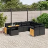 Image de vidaXL Salon de Jardin avec Coussins 10 pcs, Canapés de Terrasse, Ensemble de Meubles de Patio, Mobilier d'Extérieur, Noir 3274121