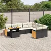 Image de vidaXL Salon de Jardin avec Coussins 10 pcs, Canapés de Terrasse, Ensemble de Meubles de Patio, Mobilier d'Extérieur, Noir 3274122