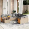 Image de Salon de jardin modulable Vidaxl beige rotin 10 pieces 62 x 55 x 69 cm