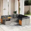 Image de vidaXL Salon de Jardin avec Coussins 10 pcs, Canapés de Terrasse, Ensemble de Meubles de Patio, Mobilier d'Extérieur, Gris 3274126