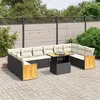 Image de vidaXL Salon de Jardin avec Coussins 11 pcs, Canapés de Terrasse, Ensemble de Meubles de Patio, Mobilier d'Extérieur, Noir 3274129