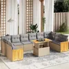 Image de vidaXL Salon de Jardin avec Coussins 11 pcs, Canapés de Terrasse, Ensemble de Meubles de Patio, Mobilier d'Extérieur, Beige 3274132