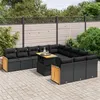 Image de vidaXL Salon de Jardin avec Coussins 5 pcs, Canapés de Patio, Ensemble de Meubles, Mobilier de Terrasse Extérieur, Noir 3252224