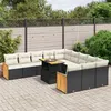 Image de vidaXL Salon de Jardin avec Coussins 11 pcs, Canapés de Terrasse, Ensemble de Meubles de Patio, Mobilier d'Extérieur, Noir 3274143