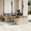 Image de Salon de jardin modulable Vidaxl beige 11 pieces rotin 62 x 62 x 69 cm
