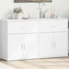 Image de vidaXL Buffets 2 pcs blanc 60x31x70 cm bois d'ingénierie, armoire de rangement, meuble d'entrée, meuble d'appoint, meuble de 3276539
