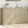 Image de vidaXL Buffets 2 pcs chêne sonoma 60x31x70 cm bois d'ingénierie, armoire de rangement, meuble d'entrée, meuble d'appoint 3276541