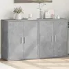 Image de vidaXL Buffets 2 pcs gris béton 60x31x70 cm bois d'ingénierie, armoire de rangement, meuble d'entrée, meuble d'appoint, 3276542