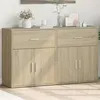 Image de vidaXL Buffets 2 pcs chêne sonoma 60x31x70 cm bois d'ingénierie, armoire de rangement, meuble d'entrée, meuble d'appoint 3276548