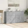 Image de vidaXL Buffets 2 pcs gris béton 60x31x70 cm bois d'ingénierie, armoire de rangement, meuble d'entrée, meuble d'appoint, 3276549