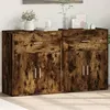 Image de vidaXL Buffets 2 pcs chêne fumé 60x31x70 cm bois d'ingénierie, armoire de rangement, meuble d'entrée, meuble d'appoint, 3276550
