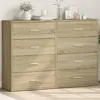 Image de vidaXL Buffets 2 pcs chêne sonoma 60x31x84 cm bois d'ingénierie, armoire de rangement, meuble d'entrée, meuble d'appoint 3276583