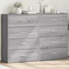 Image de vidaXL Buffets 2 pcs sonoma gris 60x31x84 cm bois d'ingénierie, armoire de rangement, meuble d'entrée, meuble d'appoint 3276586