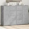 Image de vidaXL Buffets 2 pcs gris béton 60x31x84 cm bois d'ingénierie, armoire de rangement, meuble d'entrée, meuble d'appoint, 3276591