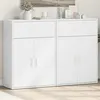 Image de vidaXL Buffets 2 pcs blanc 60x30x84 cm bois d'ingénierie, armoire de rangement, meuble d'entrée, meuble d'appoint, meuble de 3276595