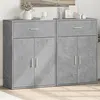 Image de vidaXL Buffets 2 pcs gris béton 60x30x84 cm bois d'ingénierie, armoire de rangement, meuble d'entrée, meuble d'appoint, 3276598