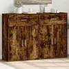Image de vidaXL Buffets 2 pcs chêne fumé 60x30x84 cm bois d'ingénierie, armoire de rangement, meuble d'entrée, meuble d'appoint, 3276599