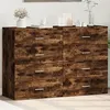 Image de vidaXL Buffets 2 pcs chêne fumé 60x39x80 cm bois d'ingénierie, armoire de rangement, meuble d'entrée, meuble d'appoint, 3276627