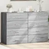 Image de vidaXL Buffets 2 pcs sonoma gris 60x39x80 cm bois d'ingénierie, armoire de rangement, meuble d'entrée, meuble d'appoint 3276628