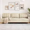 Image de Canape droit vidaxl 3 places en tissu beige 77 x 226 x 80 cm