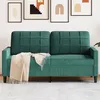 Image de vidaXL Canapé à 2 places Vert foncé 140 cm Velours4007626
