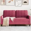 Image de Canapé à 2 places Rouge bordeaux 140 cm Velours