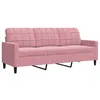 Image de Canape droit vidaxl 3 places en velours rose 145 x 197 x 80 cm