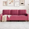 Image de Canapé à 3 places Rouge bordeaux 180 cm Velours