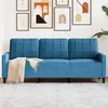 Image de Canape droit vidaxl 3 places en velours bleu 77 x 197 x 80 cm