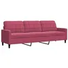 Image de Canape droit vidaxl 3 places en velours rouge 77 x 226 x 80 cm