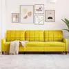 Image de Canape droit vidaxl 3 places en velours jaune 77 x 226 x 80 cm