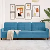 Image de Canape droit vidaxl 3 places en velours bleu 77 x 226 x 80 cm