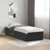 Image de vidaXL Cadre de lit sans matelas noir 75x190 cm bois ingénierie 841987