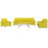 Image de vidaXL 3-delige Loungeset stof lichtgeel3278292