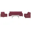 Image de vidaXL 3-delige Loungeset stof wijnrood3278293