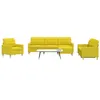 Image de vidaXL 4-delige Loungeset met voetenbank stof lichtgeel3278300