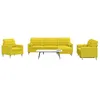 Image de vidaXL 4-delige Loungeset met voetenbank en kussens stof lichtgeel3278316