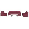 Image de vidaXL 4-delige Loungeset met voetenbank en kussens stof wijnrood3278317