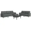 Image de vidaXL 3-delige Loungeset met voetenbank stof donkergrijs3278328